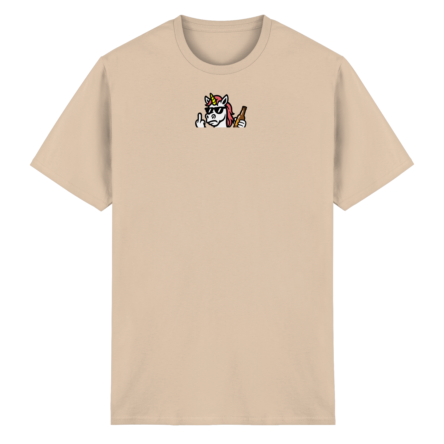 Einhorn mit Mittelfinger – Rave-Rainbow in Rebellion - Heavy Cotton T-Shirt