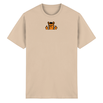 Lama mit Mittelfinger – Dein Mode-Statement gegen soziale Überforderung - Heavy Cotton T-Shirt