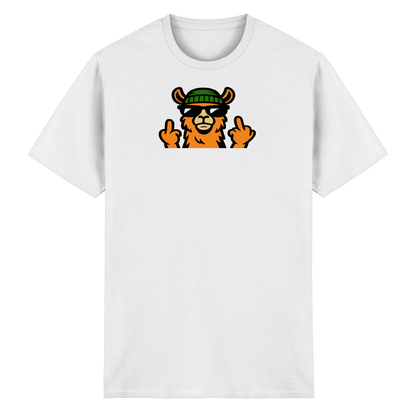 Lama mit Mittelfinger – Dein freches Statement gegen nervige Fragen und blöde Menschen - Heavy Cotton T-Shirt