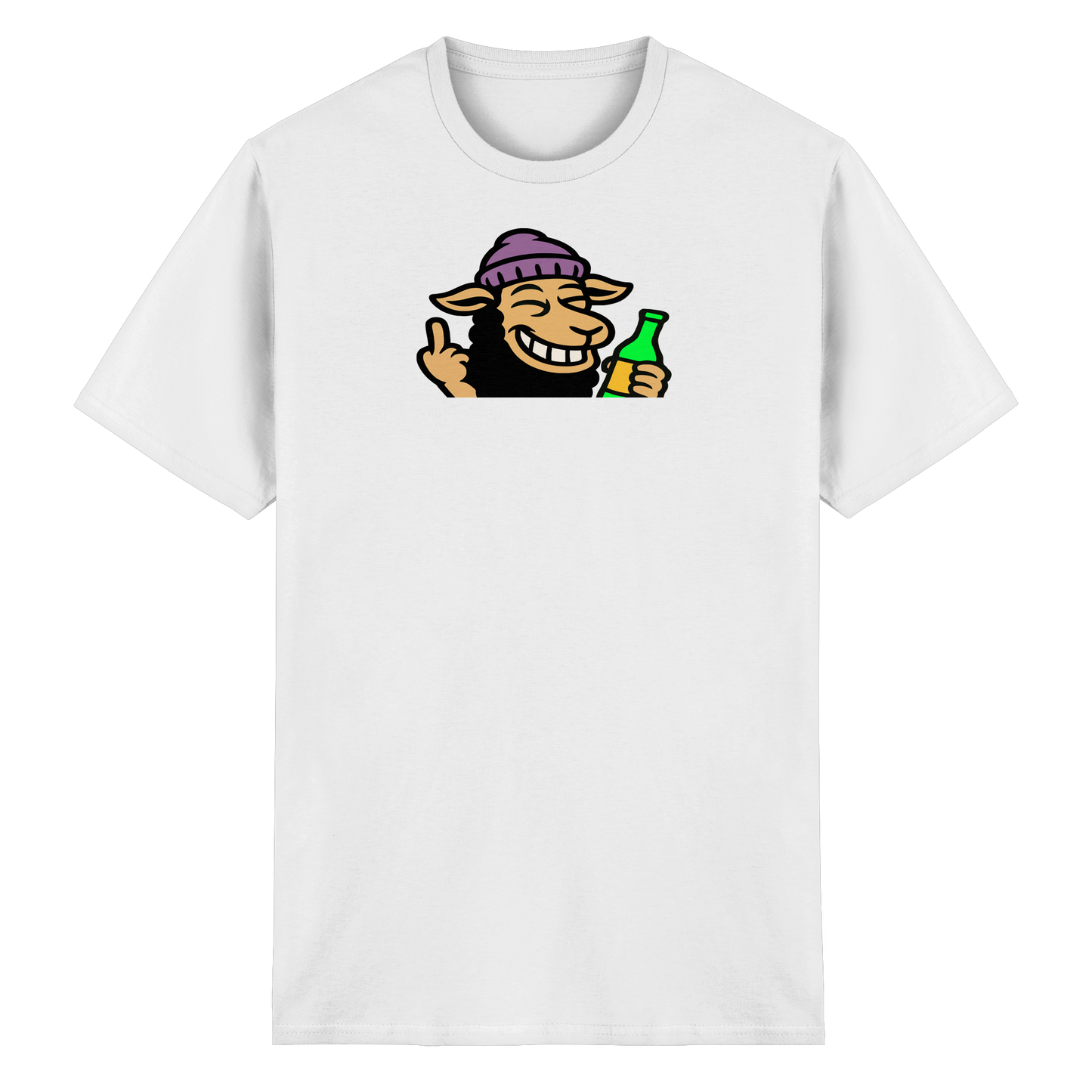 Schaf mit Mittelfinger im Partymodus – Dancefloor? Nur wenn’s brennt - Heavy Cotton T-Shirt