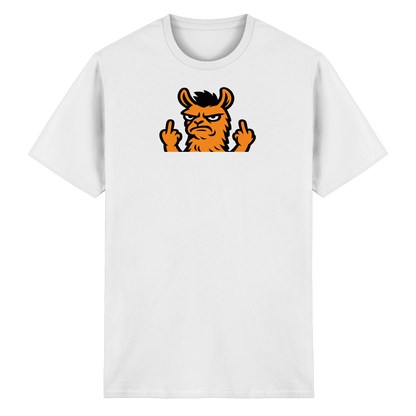 Lama mit Mittelfinger – Dein Mode-Statement gegen soziale Überforderung - Heavy Cotton T-Shirt