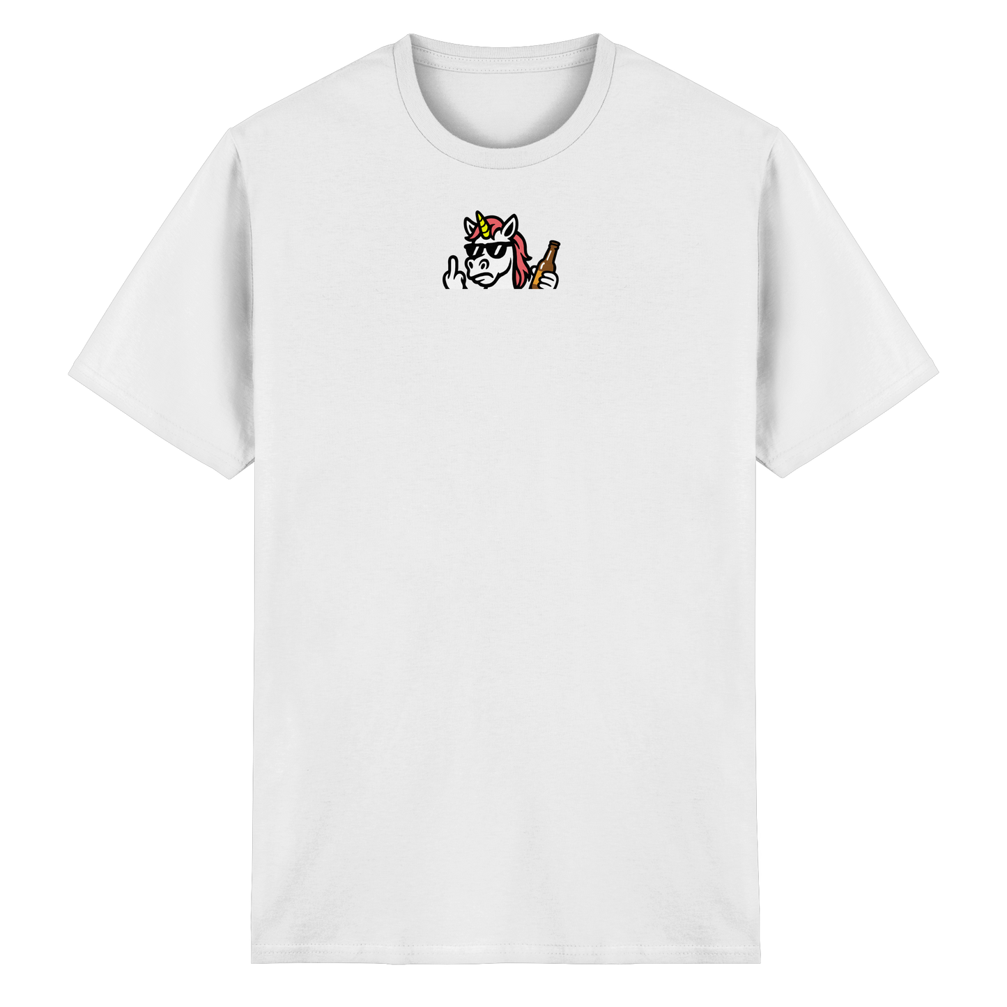 Einhorn mit Mittelfinger – Rave-Rainbow in Rebellion - Heavy Cotton T-Shirt