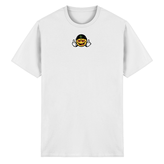 Smiley mit Mittelfinger – Lächeln. Ziehen. Grenzen setzen. - Heavy Cotton T-Shirt