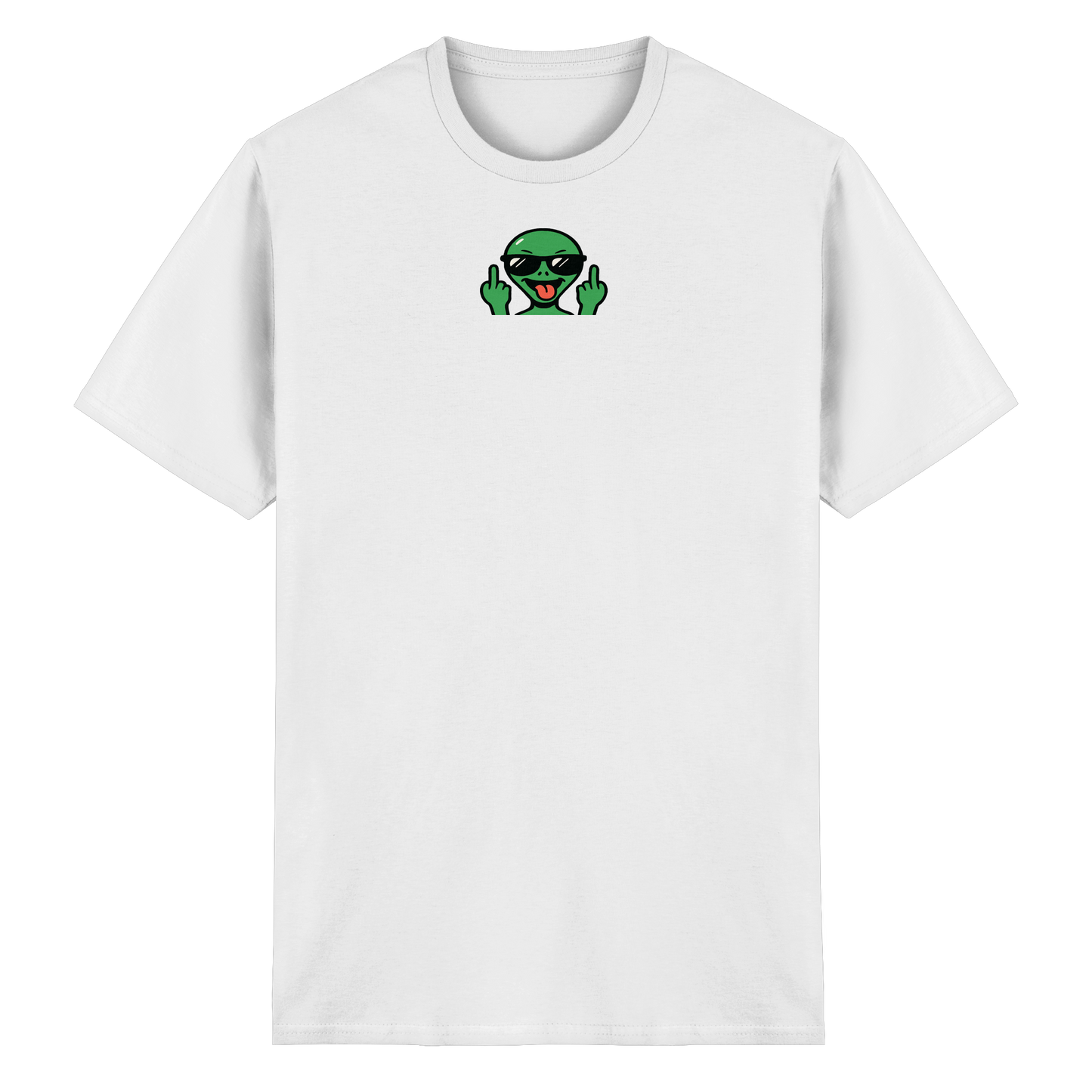 Alien mit Mittelfinger – Grüße vom Planeten Genervt - Heavy Cotton T-Shirt