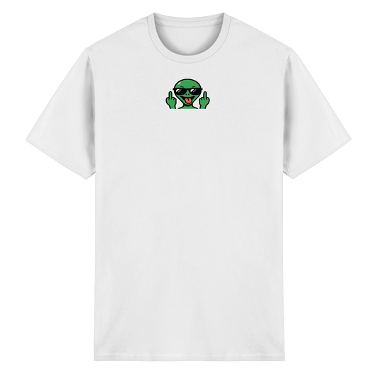 Alien mit Mittelfinger – Grüße vom Planeten Genervt - Heavy Cotton T-Shirt