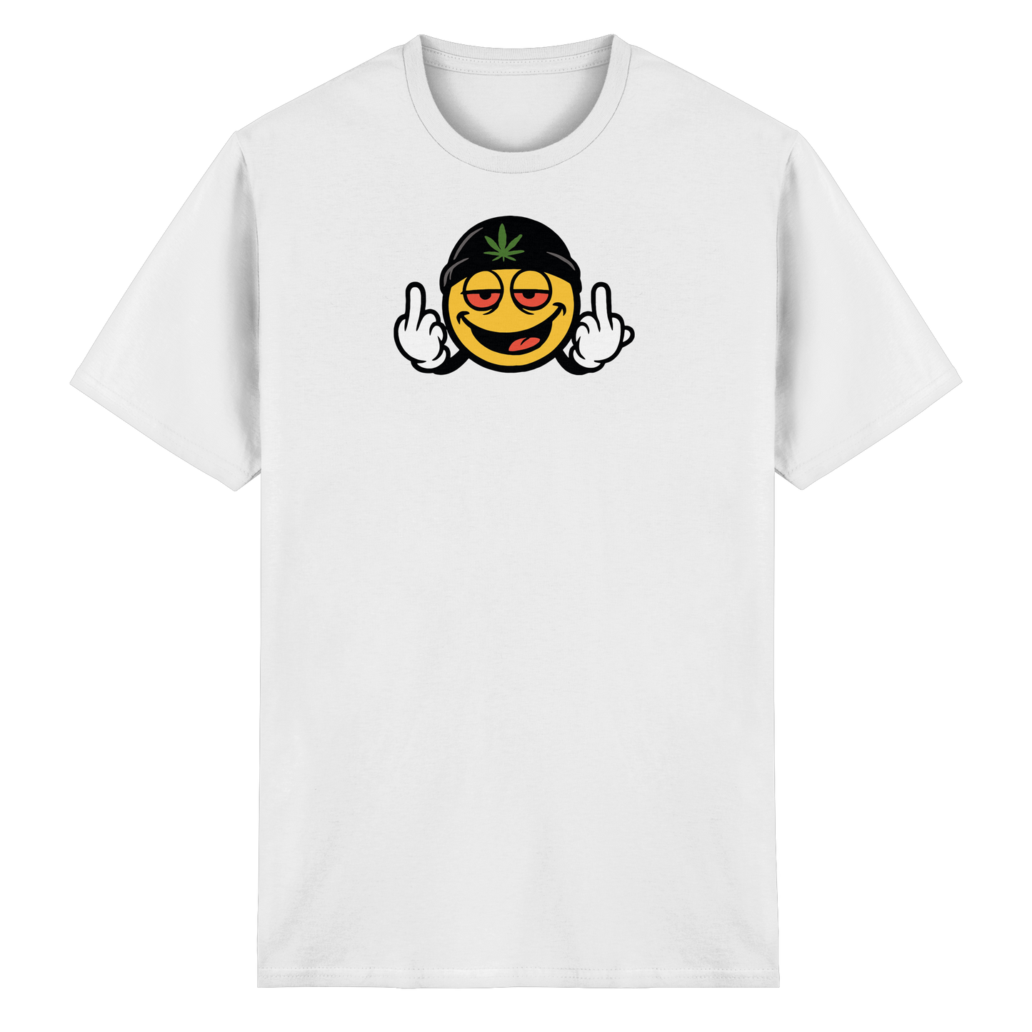 Smiley mit Mittelfinger – Lächeln. Ziehen. Grenzen setzen. - Heavy Cotton T-Shirt