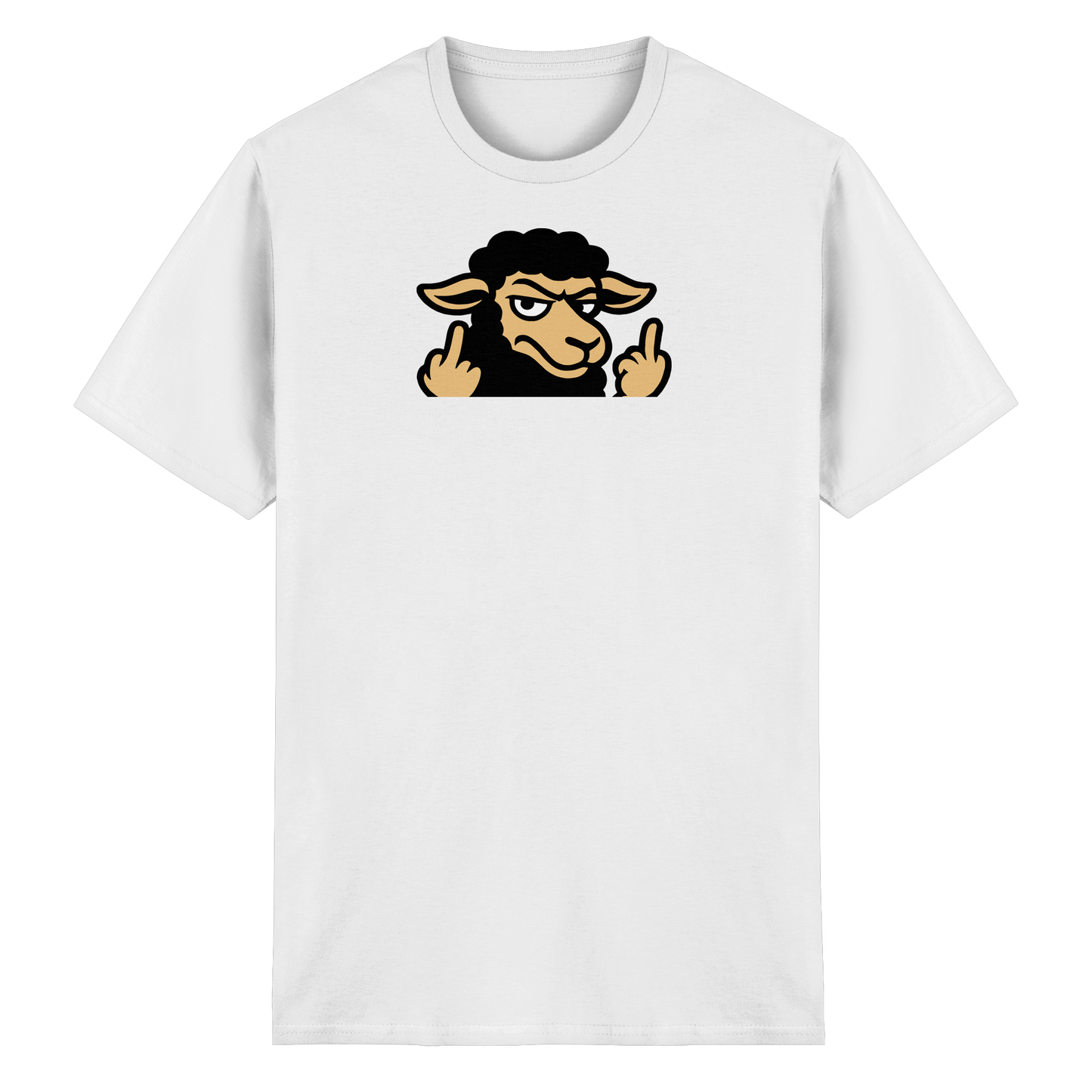 Schwarzes Schaf mit Mittelfinger – Das stille Nein in Stoffform - Heavy Cotton T-Shirt