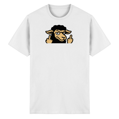Schwarzes Schaf mit Mittelfinger – Das stille Nein in Stoffform - Heavy Cotton T-Shirt