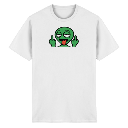 Alien mit Mittelfinger – Ich will nach Hause, aber erst flippe ich euch noch - Heavy Cotton T-Shirt
