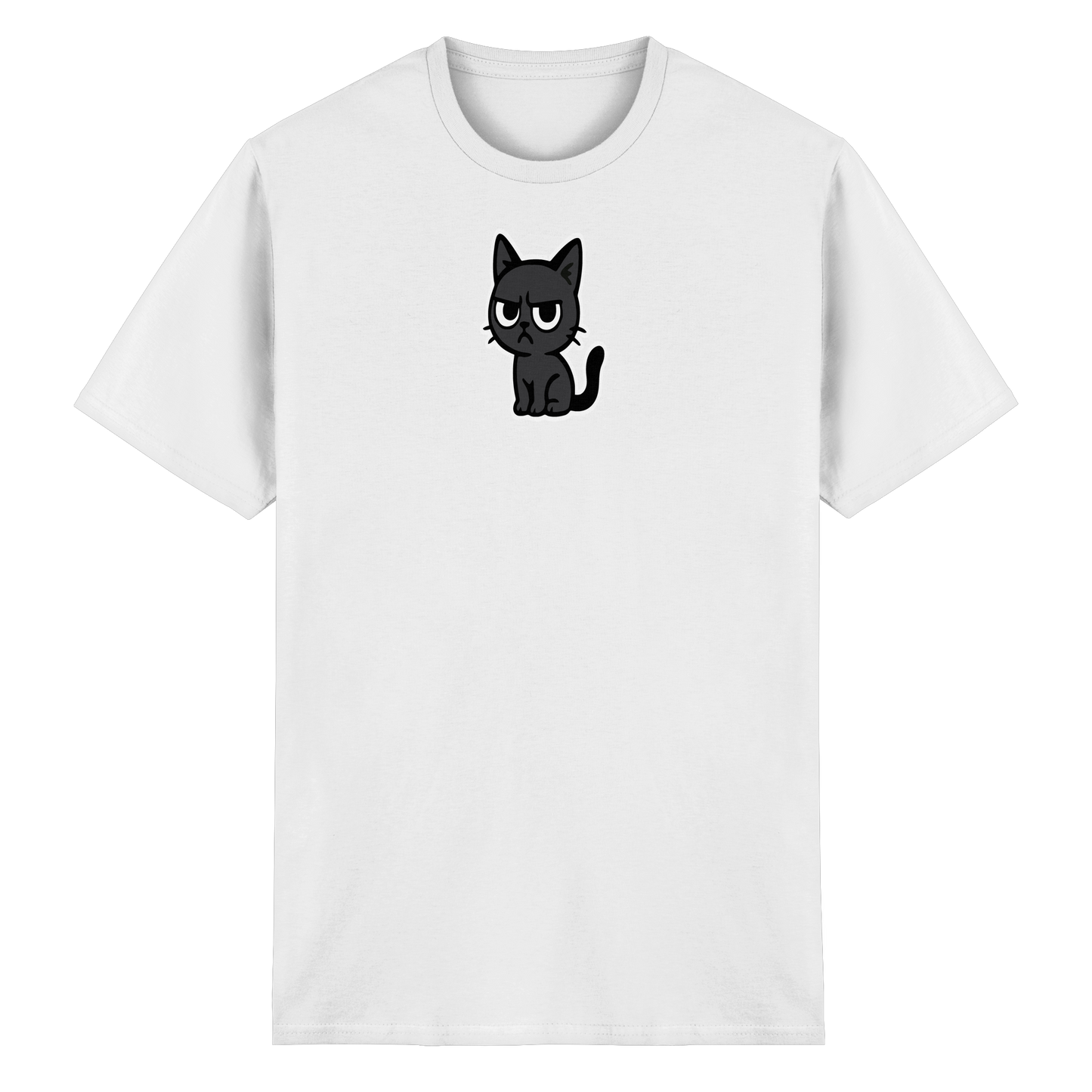 Schwarze Katze mit erhobenem Blick – Katzen haben Personal - Heavy Cotton T-Shirt