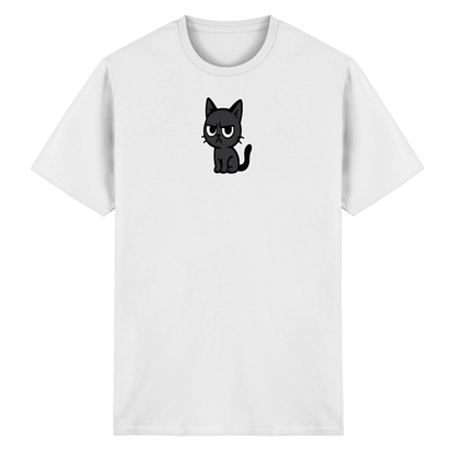 Schwarze Katze mit erhobenem Blick – Katzen haben Personal - Heavy Cotton T-Shirt