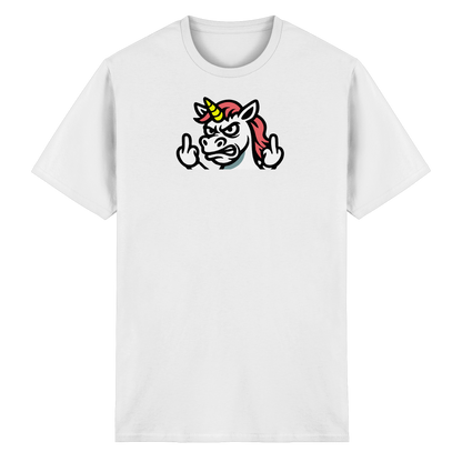Einhorn mit Mittelfinger – Sag’s mit dem Horn - Heavy Cotton T-Shirt