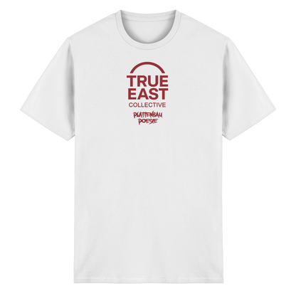 Plattenbau Poesie & True East Logo – Zwischen Beton und Gefühl - Heavy Cotton T-Shirt