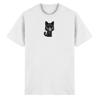 Schwarze Katze mit trotzigen Blick – Management-Ebene: Katze - Heavy Cotton T-Shirt