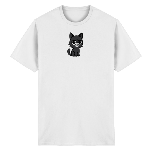 Schwarze Katze mit trotzigen Blick – Management-Ebene: Katze - Heavy Cotton T-Shirt
