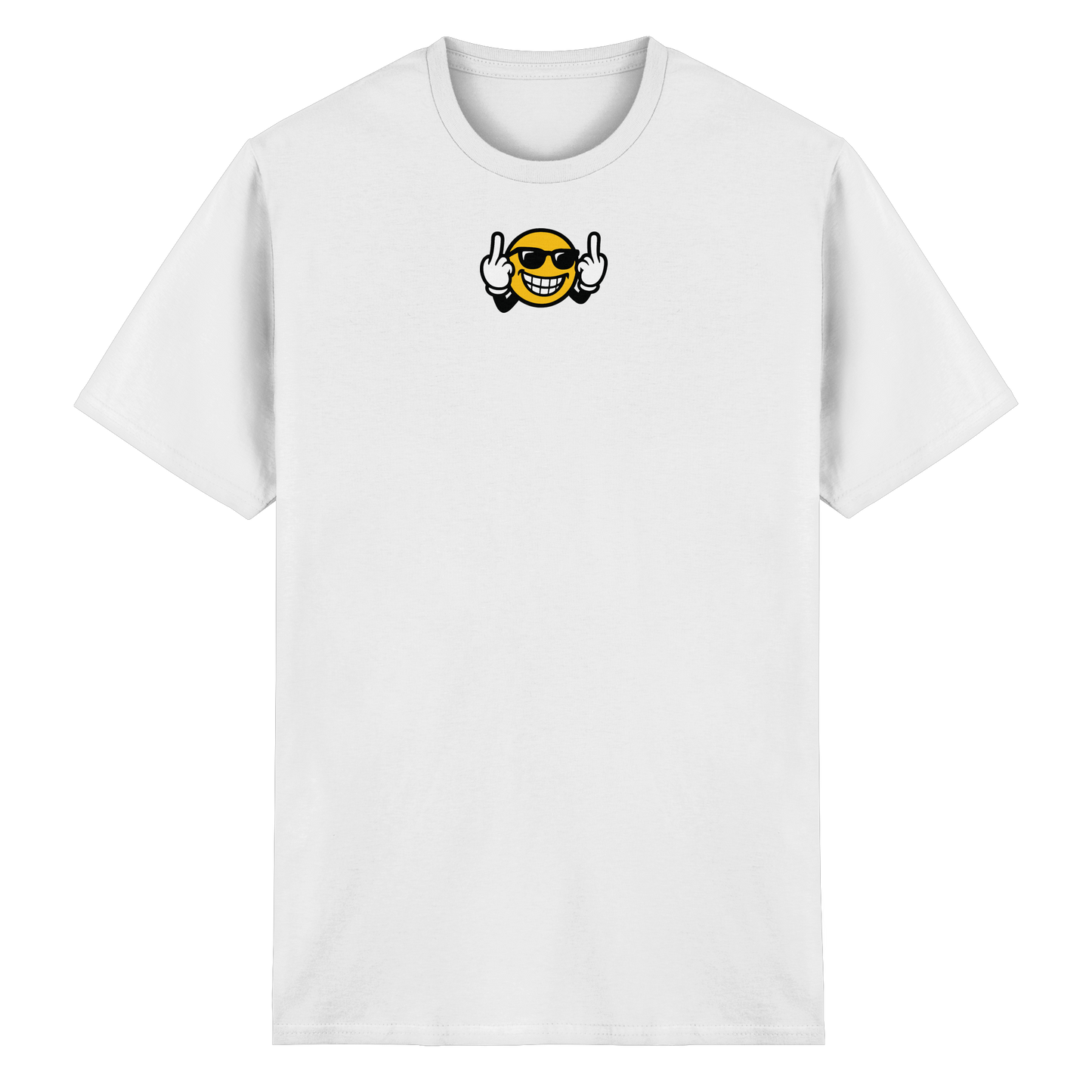 Smiley mit Mittelfinger – Nett lächeln. Weitergehen. - Heavy Cotton T-Shirt