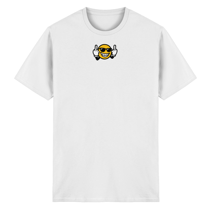 Smiley mit Mittelfinger – Nett lächeln. Weitergehen. - Heavy Cotton T-Shirt