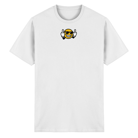 Smiley mit Mittelfinger – Nett lächeln. Weitergehen. - Heavy Cotton T-Shirt