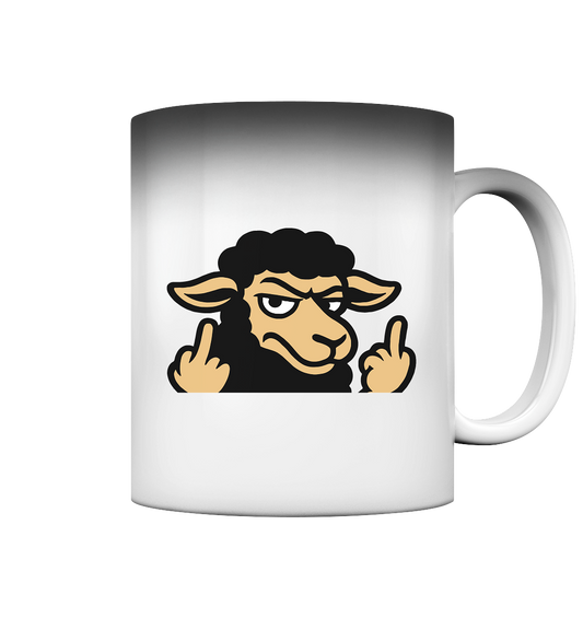 Schwarzes Schaf mit Mittelfinger – Das stille Nein in Stoffform - Magic Mug