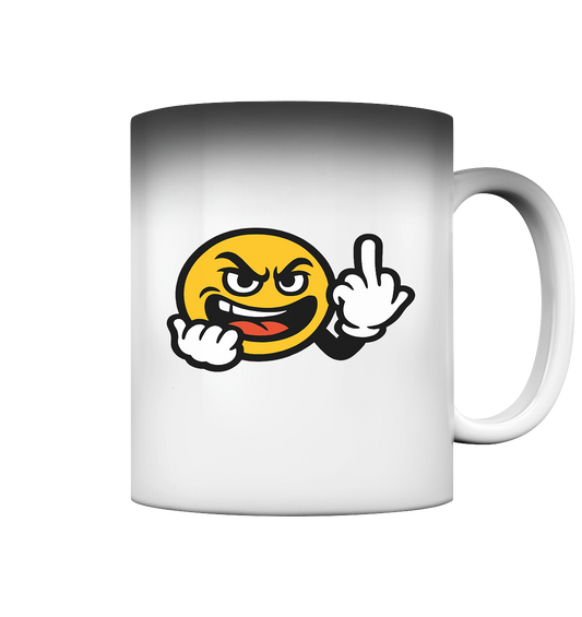 Smiley mit Mittelfinger – Gute Laune. Schlechte Laune. Klar geregelt - Magic Mug