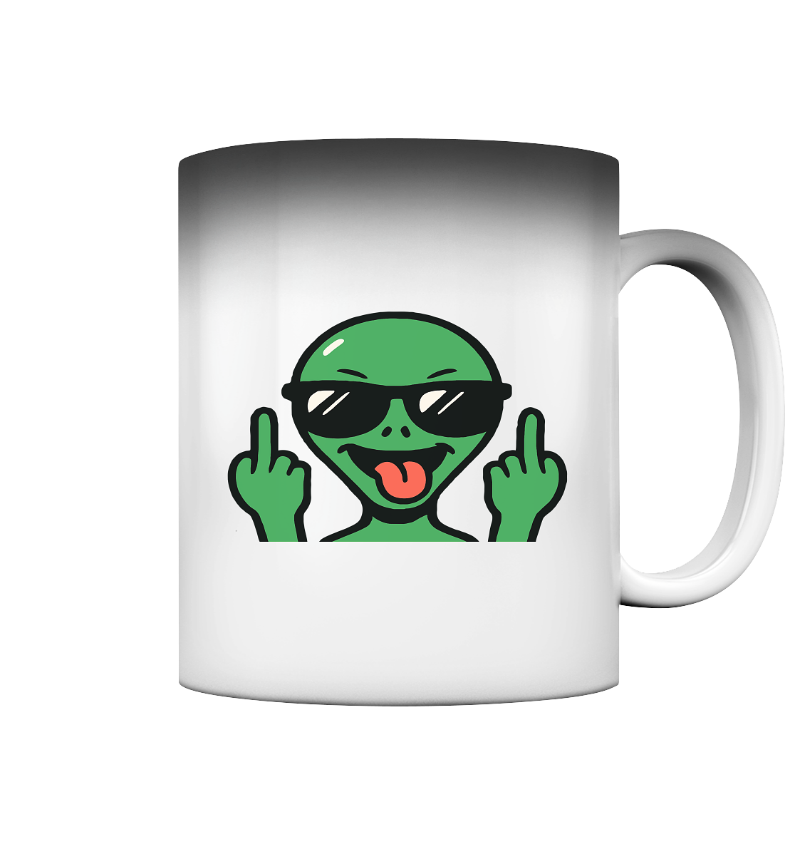 Alien mit Mittelfinger – Grüße vom Planeten Genervt - Magic Mug