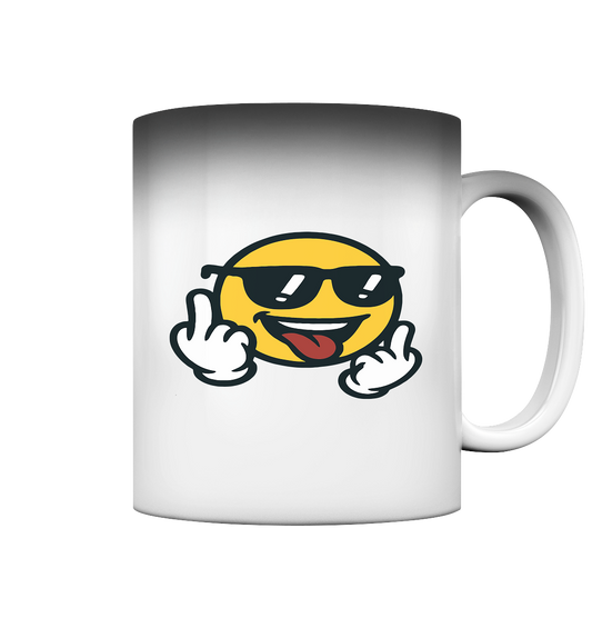 Smiley mit Mittelfinger – Der freundlichste Mittelfinger der Welt - Magic Mug