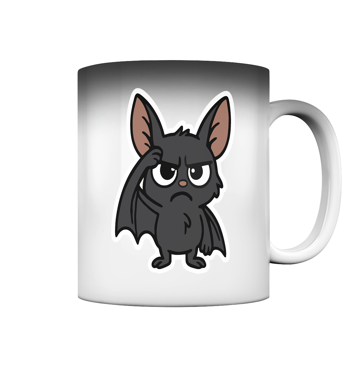 Fledermaus mit hochgezogener Braue – Nachtleben mit Meinung - Magic Mug