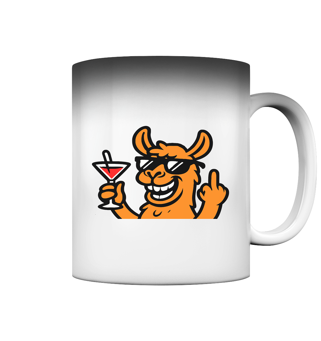 Lama mit Mittelfinger – Partymodus mit Attitüde - Magic Mug