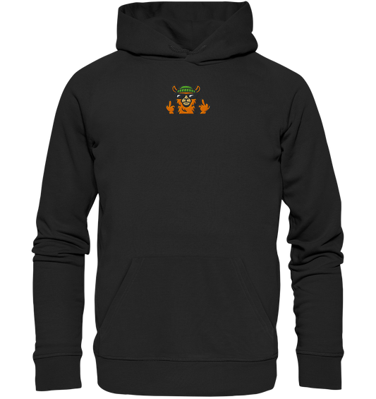 Lama mit Mittelfinger – Dein freches Statement gegen nervige Fragen und blöde Menschen - Organic Hoodie (Stick)