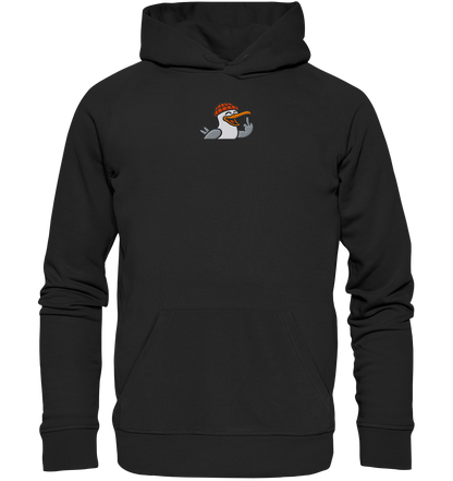 Möwe mit Mittelfinger – Wenn Höflichkeit keine Option mehr ist  - Organic Hoodie (Stick)