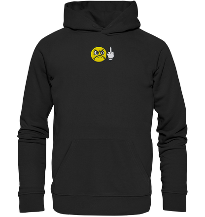 Smiley mit Mittelfinger – Dein stilles „Nope“ mit Gesicht - Organic Hoodie (Stick)
