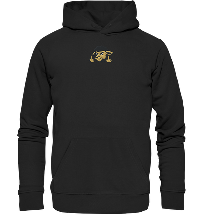 Schwarzes Schaf mit Mittelfinger – Für alle, die nicht dazugehören wollen - Organic Hoodie (Stick)