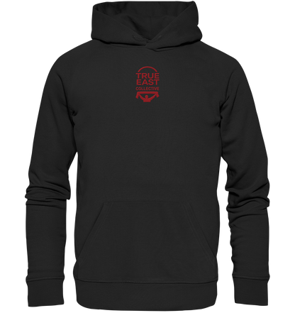 True East Logo & Ultra-Silhouette – Haltung in Bewegung - Organic Hoodie (Stick)