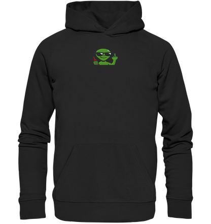 Alien mit Mittelfinger – Der Club gehört den Sternen - Organic Hoodie (Stick)