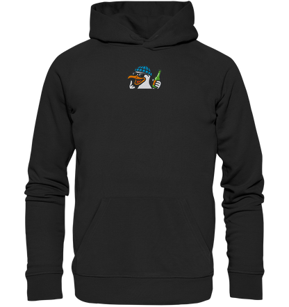 Möwe mit Mittelfinger – Dein nachtaktives Party-Orakel - Organic Hoodie (Stick)