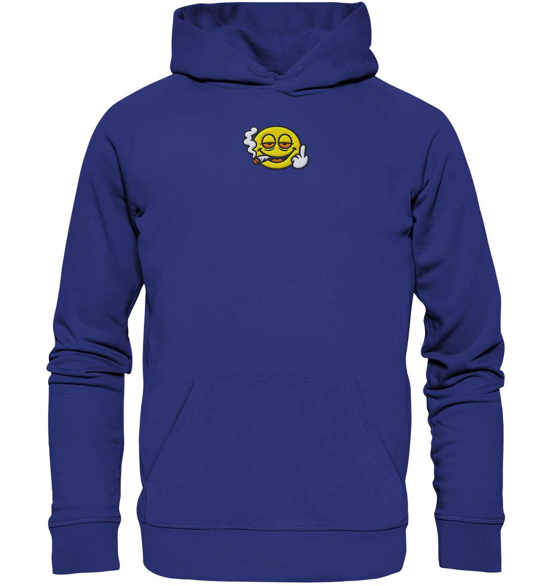 Smiley mit Mittelfinger – Wie ein Joint, nur zum Anziehen - Organic Hoodie (Stick)