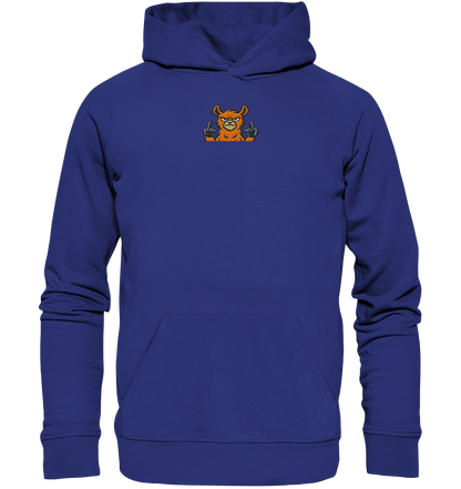 Lama mit Mittelfinger – Das Modeaccessoire für klare Kante und Ruhe - Organic Hoodie (Stick)