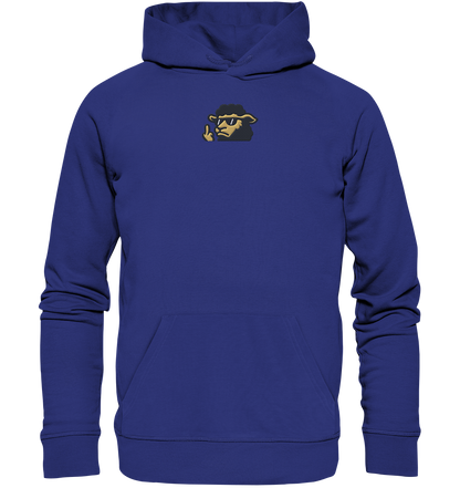 Schwarzes Schaf mit Mittelfinger – Lieber auffallen als mitlaufen - Organic Hoodie (Stick)