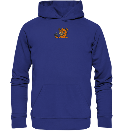 Lama mit Mittelfinger – Meditation auf Abwehrmodus - Organic Hoodie (Stick)