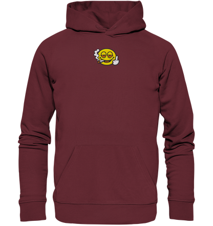Smiley mit Mittelfinger – Wie ein Joint, nur zum Anziehen - Organic Hoodie (Stick)