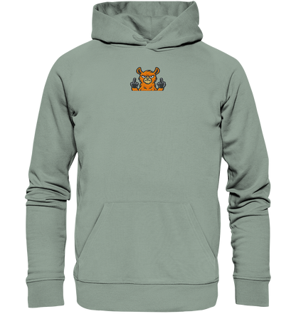 Lama mit Mittelfinger – Das Modeaccessoire für klare Kante und Ruhe - Organic Hoodie (Stick)