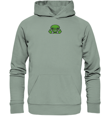 Alien mit Mittelfinger – Kontakt abgebrochen - Organic Hoodie (Stick)