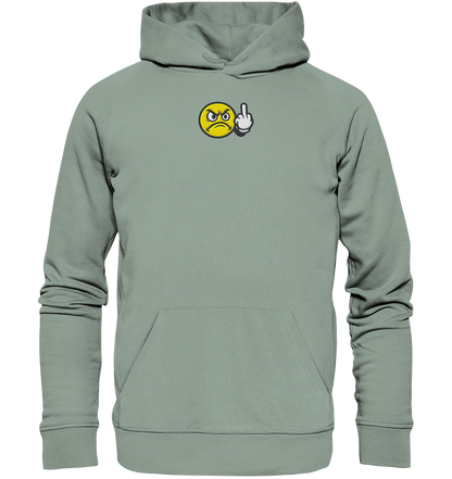 Smiley mit Mittelfinger – Dein stilles „Nope“ mit Gesicht - Organic Hoodie (Stick)