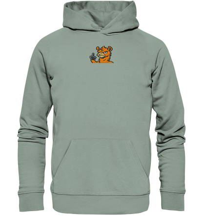 Lama mit Mittelfinger – Meditation auf Abwehrmodus - Organic Hoodie (Stick)