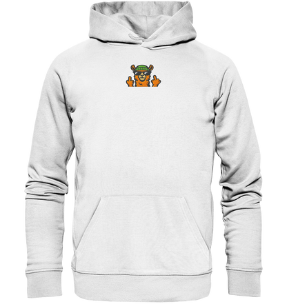 Lama mit Mittelfinger – Dein freches Statement gegen nervige Fragen und blöde Menschen - Organic Hoodie (Stick)