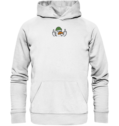 Möwe mit Mittelfinger – Kein Bock, keine Diskussionen - Organic Hoodie (Stick)