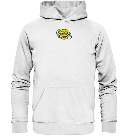Smiley mit Mittelfinger – Wie ein Joint, nur zum Anziehen - Organic Hoodie (Stick)