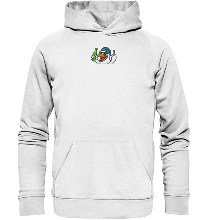 Möwe mit Mittelfinger – Der fliegende Cocktail der Verweigerung - Organic Hoodie (Stick)