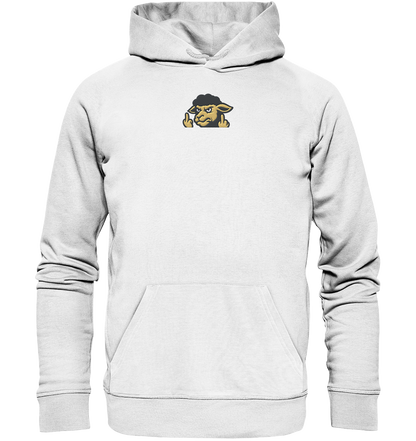 Schwarzes Schaf mit Mittelfinger – Für alle, die nicht dazugehören wollen - Organic Hoodie (Stick)