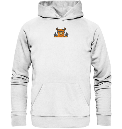 Lama mit Mittelfinger – Das Modeaccessoire für klare Kante und Ruhe - Organic Hoodie (Stick)